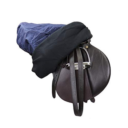 Derby All Purpose Nylon English Saddle Cover with Fleece Lining - Protects Saddles from Dust, Debris, and Damage - color: Navy