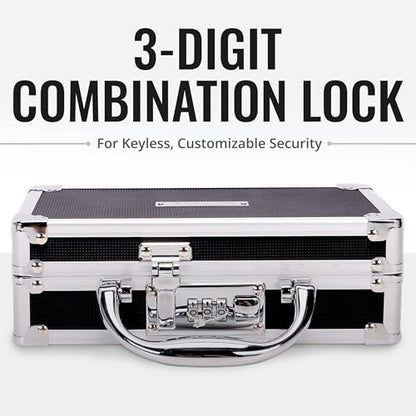 Vaultz Locking Medicine Case, Combination Lock Portable Storage Briefcase | Organizes medications, cash and valuables in one place, carrying handle for portability, compact 8.38x5.75x2.75 in size - size: 1 Pack