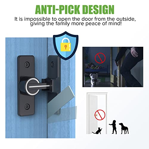 Barn Door Lock Hardware, 90 Degree Flip Latch Privacy Lock, Luminous-2PCS | Heavy Duty Zinc Alloy Sliding Barn Door Latch for Bathroom, Bedroom, Closet, Garage, Shed and Gate - color: Luminous-2PCS