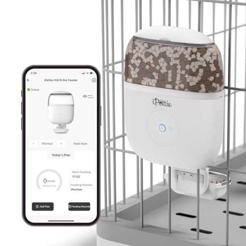 iPettie Smart WiFi Hanging Cage Feeder, Remote & Portion Control, 62oz