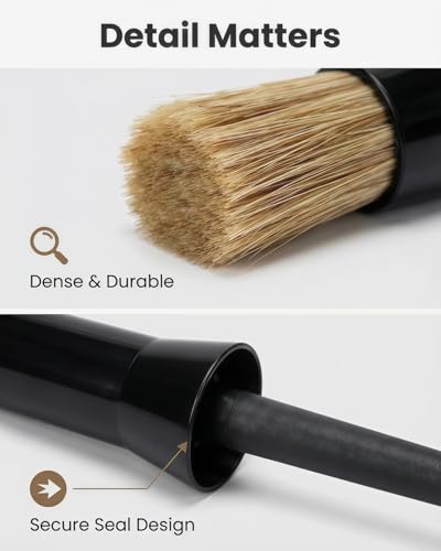 Hoof Oil Brush for Horses, 2 Pack Natural Hoof & Face Brush with Cap