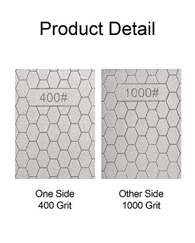 S SATC Diamond Sharpening Stone 2 Side Grit 400/1000 Diamond Plate Honing Stone 8-inch Hone Sharpener White - style: 400&1000Grit