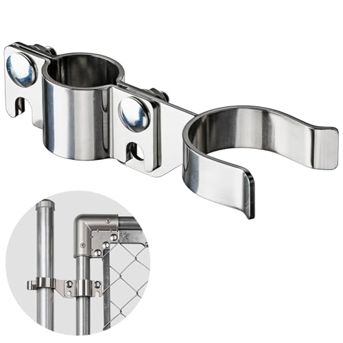 Heavy Duty Stainless Steel 1-3/8" x 1-5/8" Chain Link Fence Gate Fork Latch with Hole for Padlock（Fit 1 3/8" Gate Frame） 1Pack - size: 1-3/8''x1-5/8''-1P