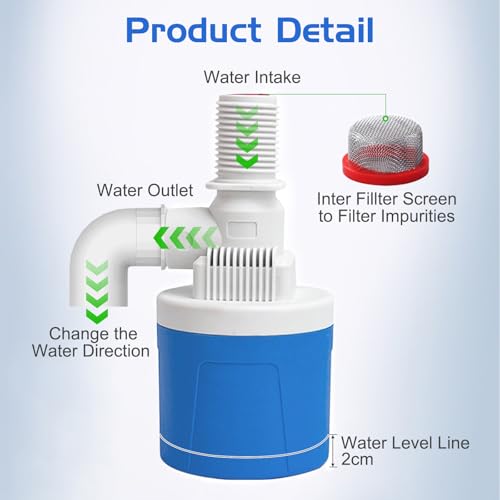 2 Pack 1" Water Float Valve For Water Tank Water Trough Pool Livestock - size: 1" Top Inlet (2 Pack)