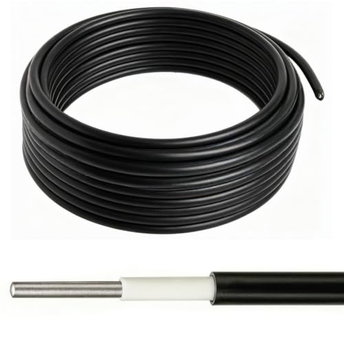 12.5 Gauge Underground Electric Fence Lead-Out Cable, Double Insulated Aluminum Core Wire, UV Resistant & Waterproof for Farm Livestock Fence, 200 Ft, Black - color: 12.5 Gauge, size: 200FT