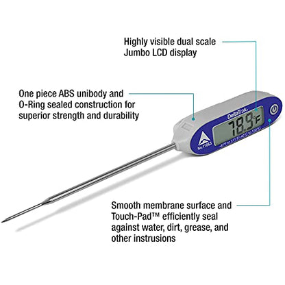 DeltaTrakessentials 11063 FlashCheck Jumbo Display Auto-Cal Needle Probe Thermometer