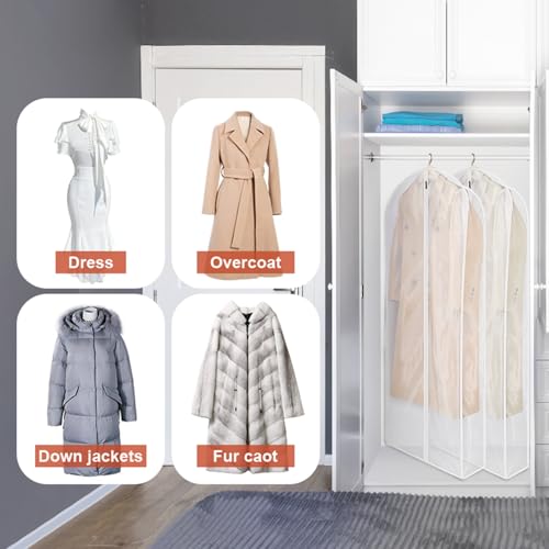 Zilink Dress Bags for Gowns Long Dust Cover for Hanging Clothes 60 in 2Pack - size: 60"-2pack