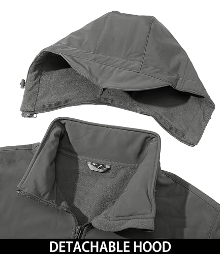 MAGCOMSEN Men's Tactical Jacket Winter Snow Ski Water Resistant - color: Grey, size: Medium