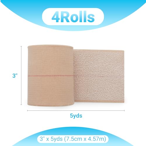 OK TAPE Elastic Adhesive Tape Bandage Tape Wrap 3 Inch Wide 4 Rolls - size: 3 Inch x 5 Yard
