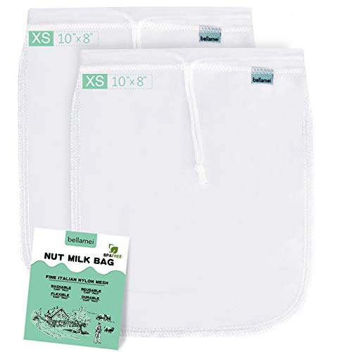 Nut Milk Bag Reusable 2 Pack Food Strainer Nut Bag(8×10 in) - size: 2 pack - 8"x10"
