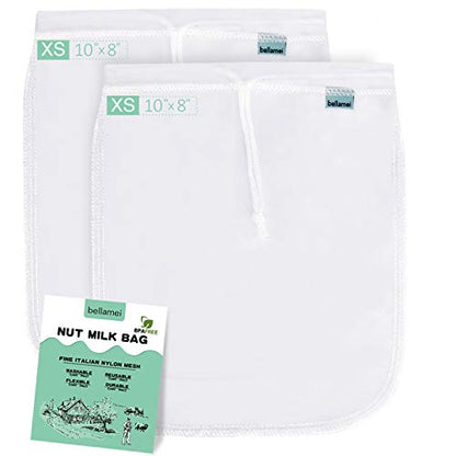 Nut Milk Bag Reusable 2 Pack Food Strainer Nut Bag(8×10 in) - size: 2 pack - 8"x10"