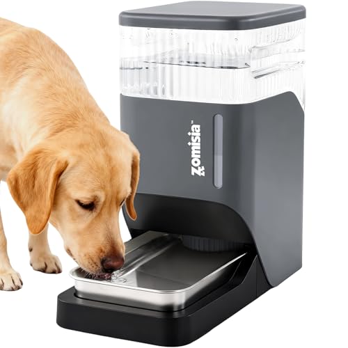ZOMISIA 2.1 Gallon Gravity Dog Water Dispenser with Stainless Steel Bowl - color: Grey, size: 8L