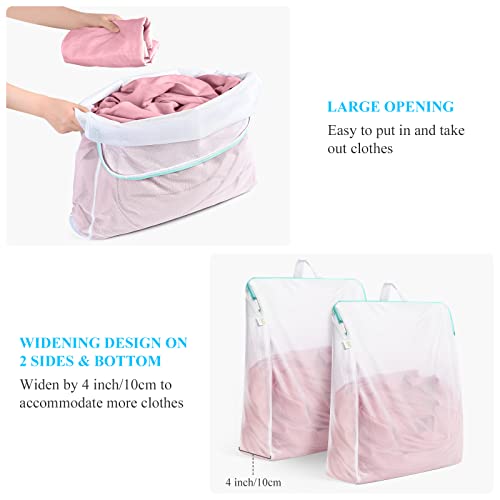 OTraki 20x24 Inch Laundry Bags Mesh Wash Bags 2 Pack Delicates Bag Lingerie Socks Sweater Washing Machine Mesh Laundry Bags for Travel Camping Don't Drying, Melting 140-176℉, White - size: 20 x 24inch