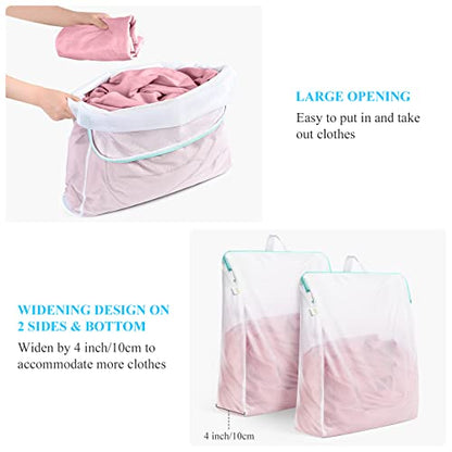 OTraki 20x24 Inch Laundry Bags Mesh Wash Bags 2 Pack Delicates Bag Lingerie Socks Sweater Washing Machine Mesh Laundry Bags for Travel Camping Don't Drying, Melting 140-176℉, White - size: 20 x 24inch