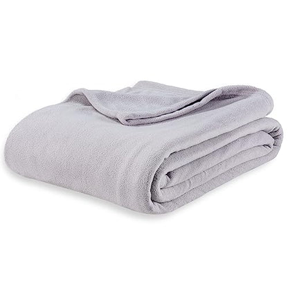 Berkshire Blanket Microfleece Queen Size Bed Blanket Chateau Gray,Lightweight Soft Breathable Plush Micro Fleece Blanket for Bed Couch Sofa,90x90 Inches - color: Chateau Gray, size: Full/Queen