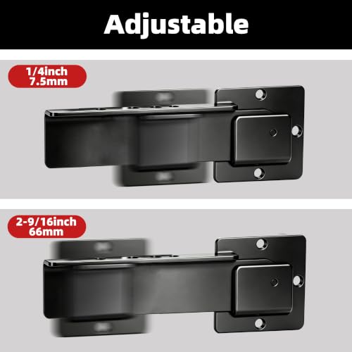BURMONG 9" Reversible Door Latch with Padlock Hole,Heavy Duty 4mm Aluminum Alloy Adjustable Door Latch for Sliding and Swing Doors, Garages, Sheds, Barn Doors, Wooden Fences, Outdoor Gates