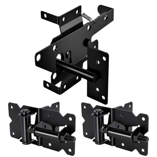Self Closing Gate Hinge and Latch Kit for Wooden/Vinyl Fence Gate