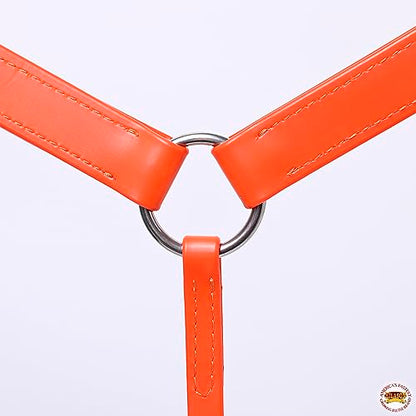 HILASON Western Horse Biothane Leather Breast Collar Tack - color: Orange