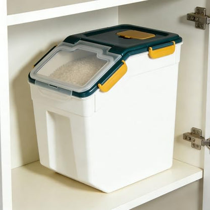 Saim 2Pack 25lb Flour&Rice Storage Container Bin,Rice Dispenser (Dark Blue) - color: 2Pack 25lbs Dark Blue