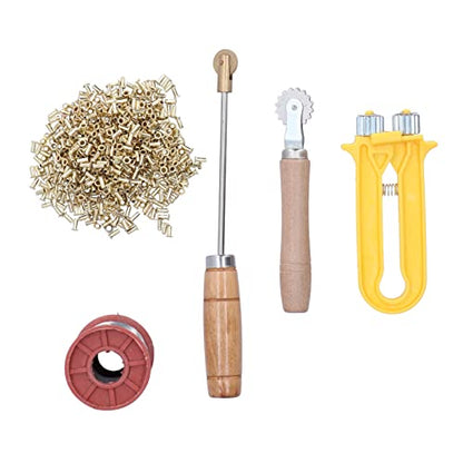 Zerodis Beekeeping Supplies Tools Set, Bee Starter Tools Kit Wire Embedder Beehive, Wire Tensioner with Copper Eyelets Iron Wires