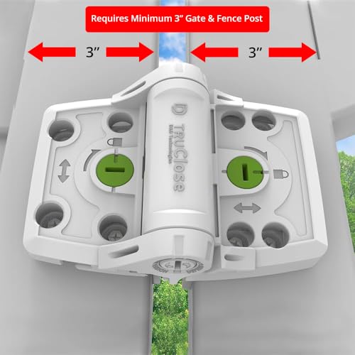 D&D TCHDMA1S3WT TruClose Mult-Adjust Heavy Duty Gate Hinge, White, 2 pcs - color: Series 3 White
