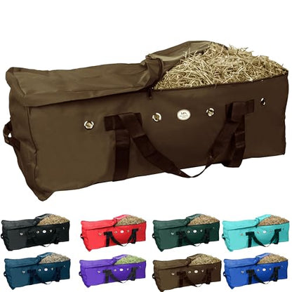 Majestic Ally 1200 D Nylon Fabric Large 44” x 20” x 16” and Extra Large 52" x 27" x21" Heavy-Duty Hay Bale Storage Bag (Brown, X-Large)