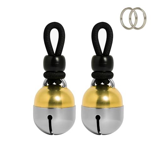 Noble Bells Handmade Cat or Dog Collar Bell, Large | Pair of Bells, Extra Loud, Premium Brass and Nickel Silver, Made in USA - size: Large