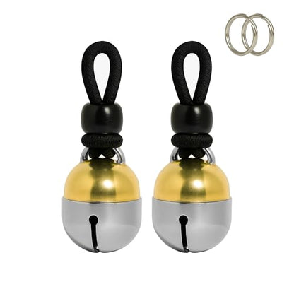 Noble Bells Handmade Cat or Dog Collar Bell, Large | Pair of Bells, Extra Loud, Premium Brass and Nickel Silver, Made in USA - size: Large