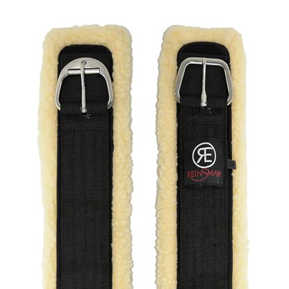 Reinsman Straight Fleece Cinch | Equestrian Horse Riding Western Durable Comfortable Versatile Plush Soft Girth with Stainless Steel Hardware & Removable Liners - size: 32"