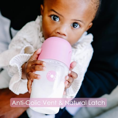 PopYum 9 oz Pink Anti-Colic Formula Making Baby Bottles, 2-Pack - color: Pink, size: 9 Ounce (Pack of 2)