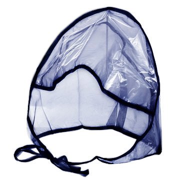 Waterproof Rain Bonnet Hat w Full Cut Visor & Netting for Men/Women (Unisex) - color: Navy