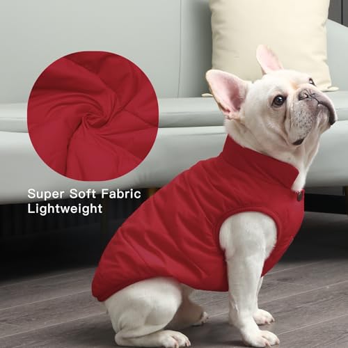 JoyDaog Fleece Lined Dog Jacket for Small Dogs,Winter Dog Coat,Red XS - color: Red, size: X-Small