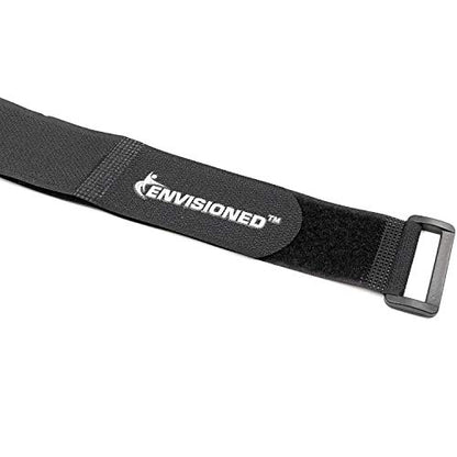 Reusable Cinch Straps 2" x 15" - 6 Pack, Multipurpose Strong Gripping, Quality Hook and Loop Securing Straps (Black) - size: 2" x 15"