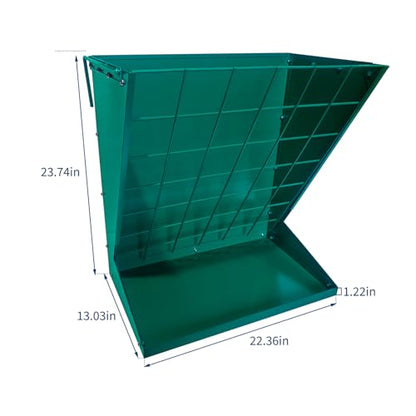 Wall Mounted Hay Rack, 2 in 1 Hay & Grain Livestock Feeder - color: Green