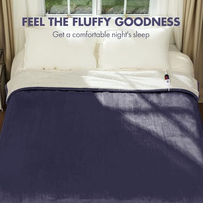 Electric Blanket Full Purple, Soft Fast Heating, 1-10H Timer - color: 01 - Purple, size: Full - 72" x 84"
