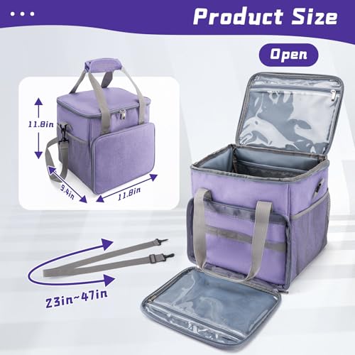 SMYV Pet Grooming Bag for Dog Grooming Supplies, Dog Tote Travel Bag for Pets Grooming Tools Kit Accessories - Light Purple - color: Light Purple