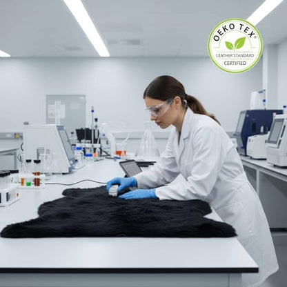 Super Area Rugs Black Sheepskin Rug Genuine Single 2x3ft Pelt Fluffy Fur Seat Cushion and Chair Cover - color: Dark Black, size: 2' x 3' (Natural)