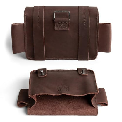 Hide & Drink, Empty First Aid Bag, Mini Medical Storage Pouch, Rectangular Bag for Survival Kit, Full Grain Leather, Handmade - color: Bourbon Brown