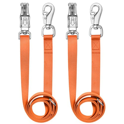 Cross Ties for Horse, Heavy Duty Nylon Trailer Tie - color: Orange
