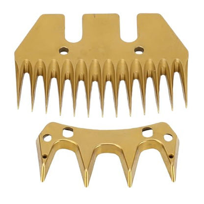 Generic Sheep Shears Replacement Blades, Gold 13 Straight Tooth 7mm Spacing, Electric Sheep Clipper Blades for Wool Shearing Farm