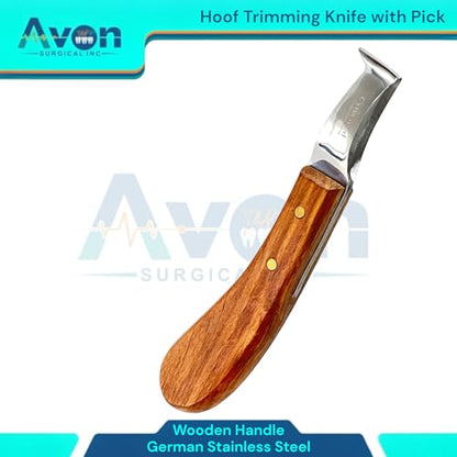 Double-Edged Hoof Trimming Loop Knife, Hoof Pick with Wooden Handle - Versatile Farrier Tool for Horse & Cow Hoof Care, Ideal for Farriers & Horse Owners
