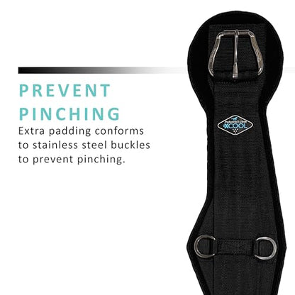 Professional's Choice 2XCOOL Cinch | Cooling Minerals Infused in Liner | V-Shaped Design for Pressure Distribution | Extra Padding to Prevent Pinching | Honeycomb Silicone Soft Grip - color: Black, size: 34"