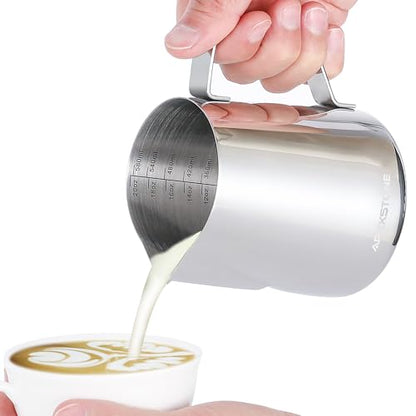 Espresso Milk Frothing Pitcher 20 oz, Espresso Steaming Pitcher 20 oz, Coffee Milk Frothing Cup, Coffee Steaming Pitcher 20 oz/600 ml
