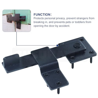 2 Pack Heavy Duty Barn Door Latch, Gate Latch for Wooden Fence