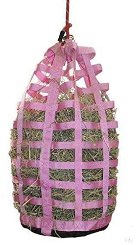 Derby Originals Go Around Hanging Slow Feed Horse Hay Bag with Six Month Warranty - color: Pink