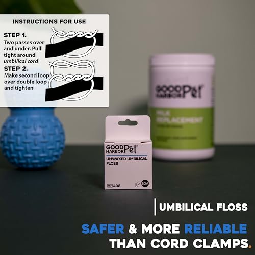 Good|Harbor Pet Un-Waxed Umbilical Whelping Floss & Animal Cord Cutting Kit | for Dog, Cat, and Animal Births | 100 Ft