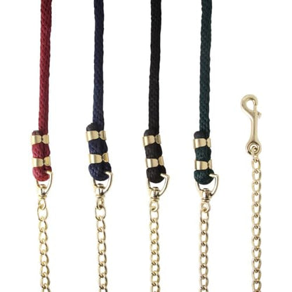 Schneiders Nylon Lead Rope with Brass Plated Chain | Durable & Rot-Resistant | 30 Brass-Plated Chain for Added Control - color: Navy