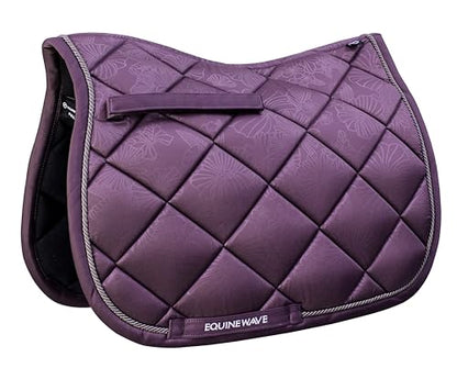 EQUINEWAVE Embossed All Purpose Saddle Pad | Cooling Performance Lining, Contoured Fit, Textured Design, English Riding - color: HORTENIA