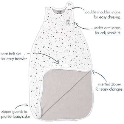 Woolino 4 Season Toddler Sleeping Bag, Merino Wool and Organic Cotton Baby Sleep Bag Sack, 2-4 Years, Space (Glow In The Dark) - color: Space (Glow In The Dark)