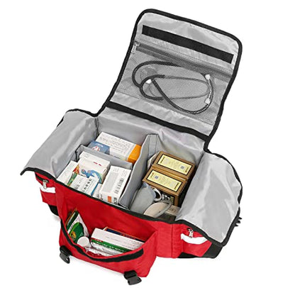 First Aid Bag Empty Trauma Medical Bag for Emergency First Responder Bag Organizer EMS/EMT Shoulder Carry Bag 13"x9"x7"